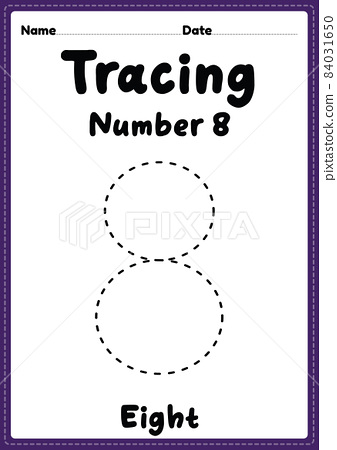 number 8 tracing worksheet