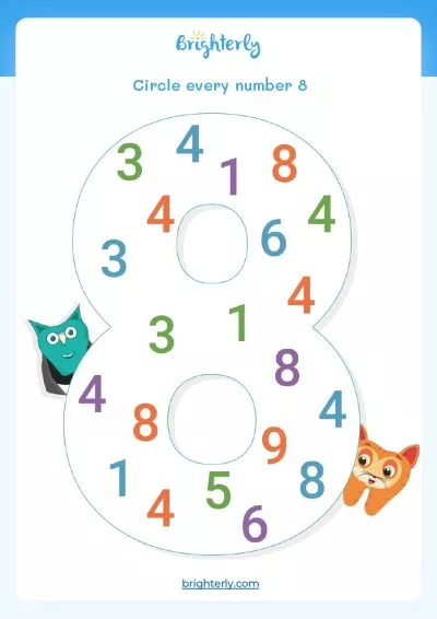 number 8 worksheet for preschool