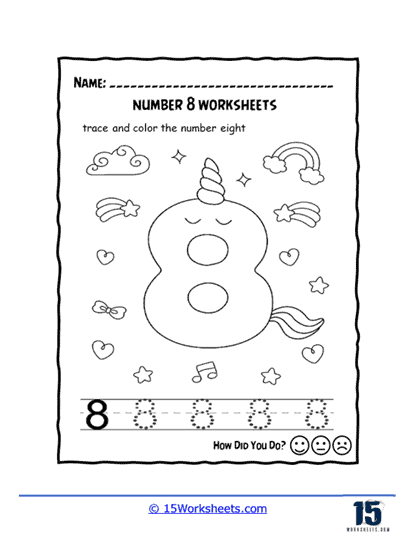 number 8 worksheet for preschoolers