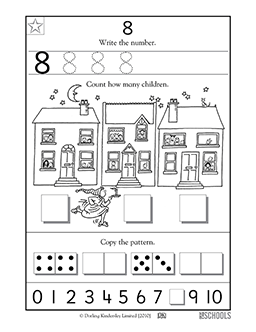 number 8 worksheet for preschoolers