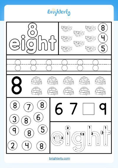 number 8 worksheet for preschoolers