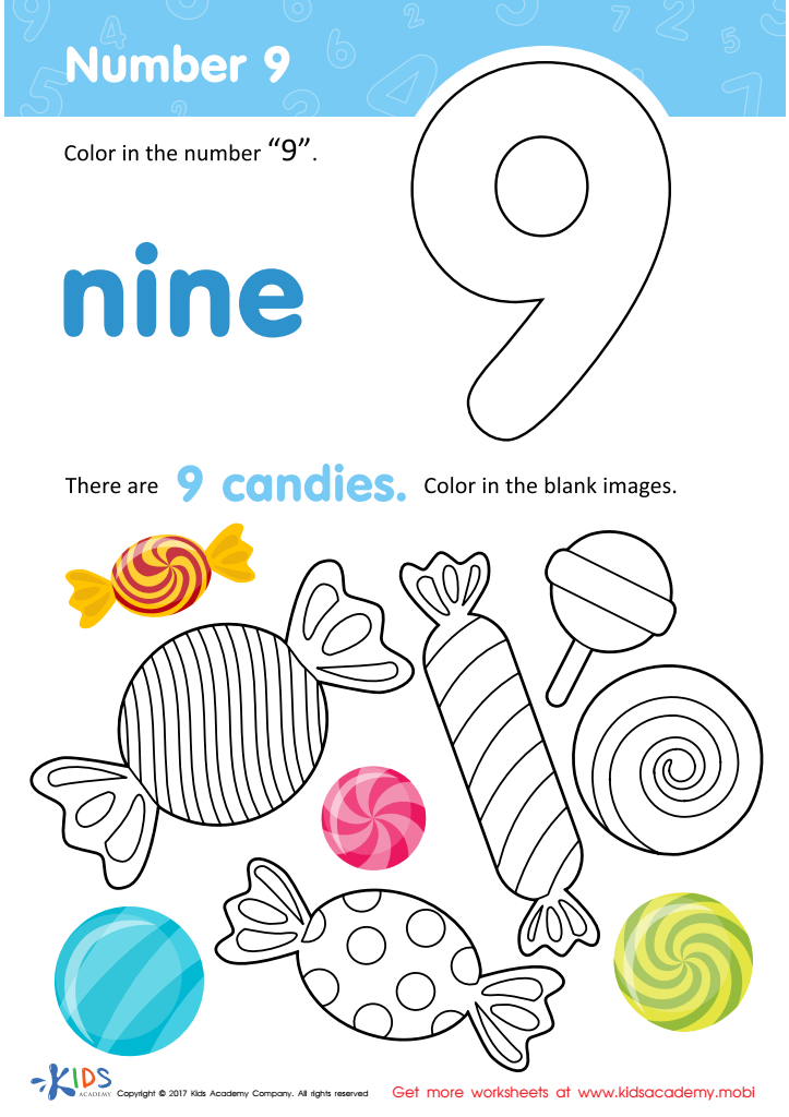 number 9 worksheet for preschoolers