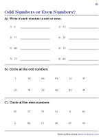 Number Sense and Operations Worksheets
