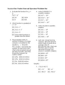 number and number operations worksheet