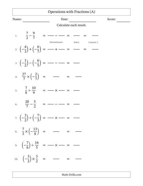 number and operation fractions worksheet