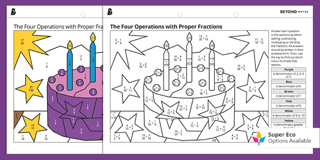 number and operation fractions worksheet