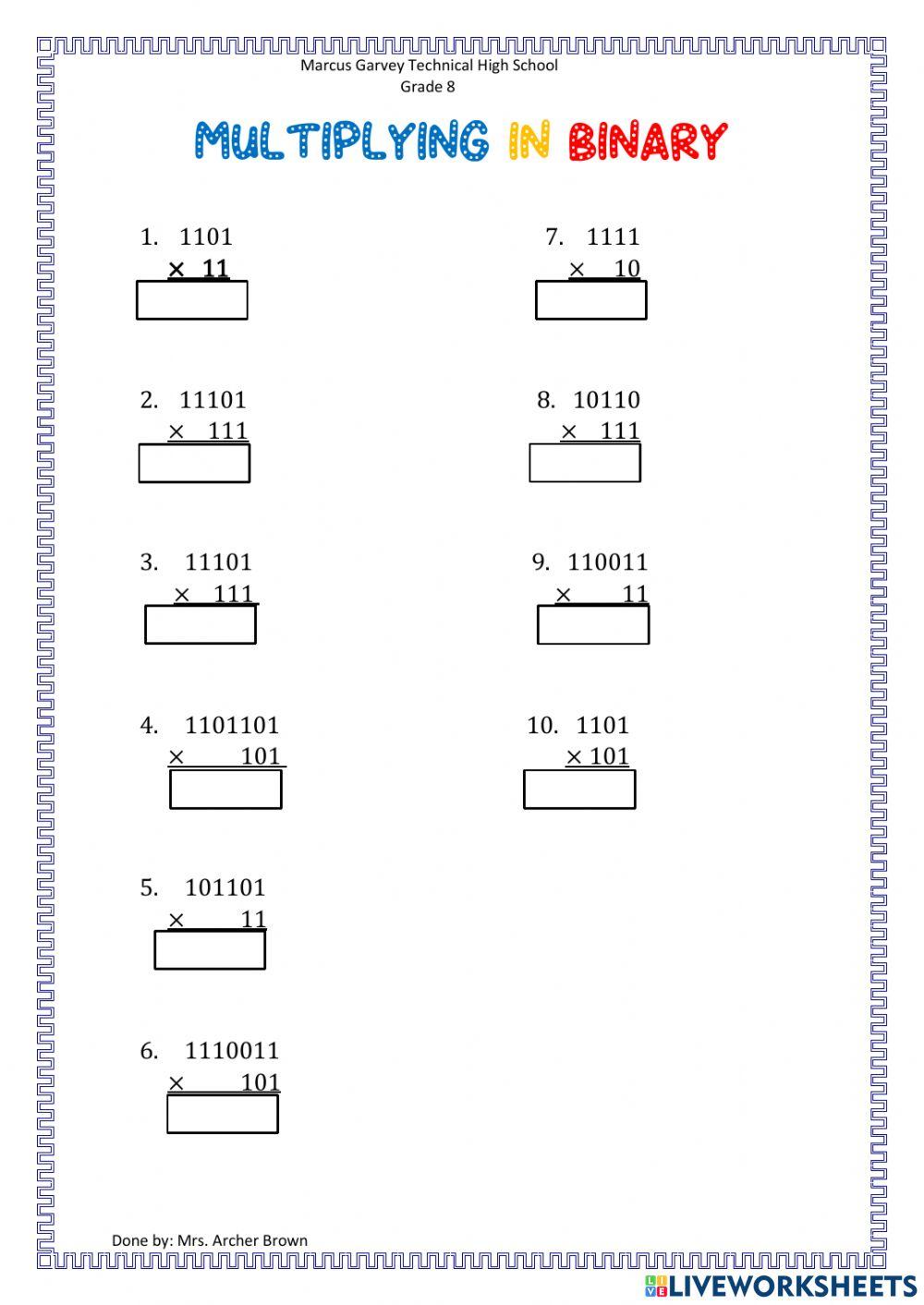 Number Base worksheet | Live Worksheets - Worksheets Library
