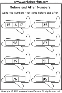 Numbers - Before, After, and Between / FREE Printable Worksheets ...