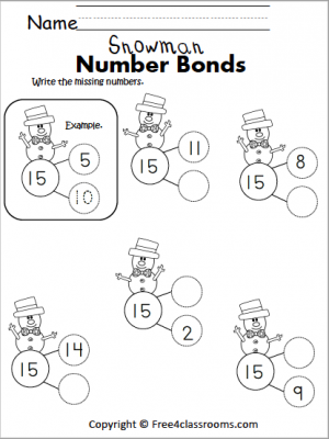 Free Winter Math Number Bonds Worksheet - Free Worksheets ...