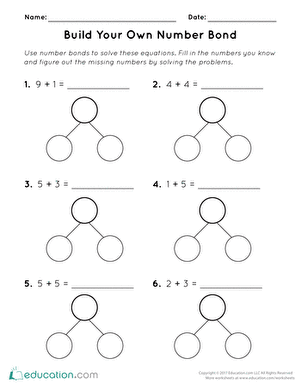 Build Your Own Number Bond | Worksheet 
