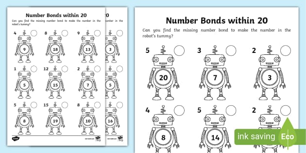 number bonds worksheet for number 2