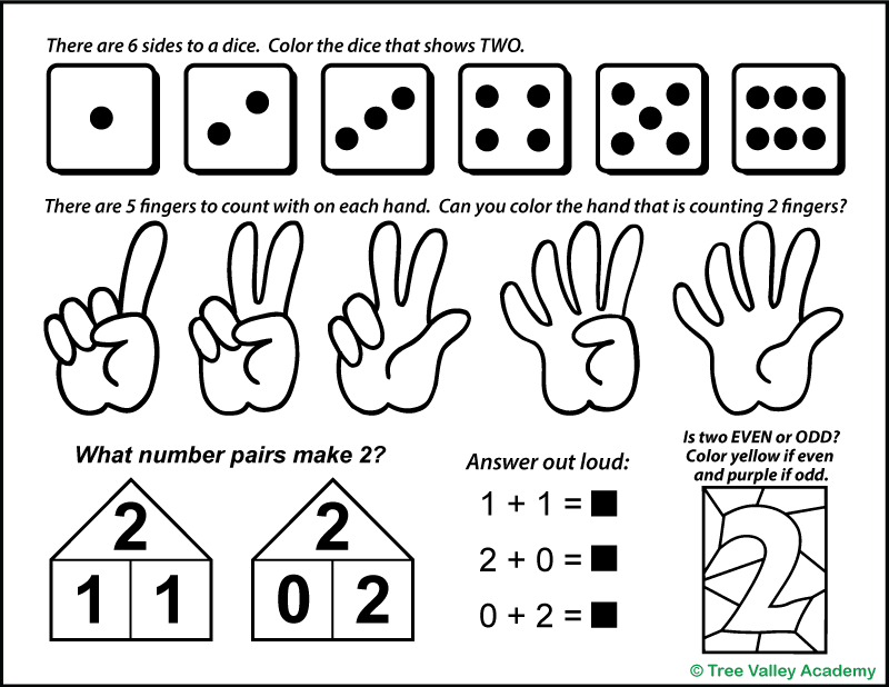 number bonds worksheet for number 2