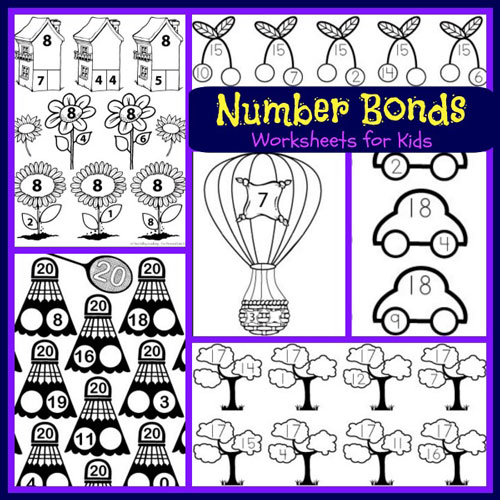 number bonds worksheet kindergarten