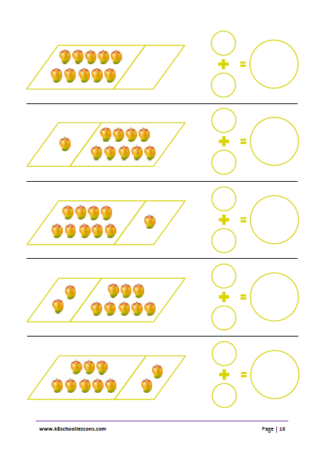 number bonds worksheet kindergarten