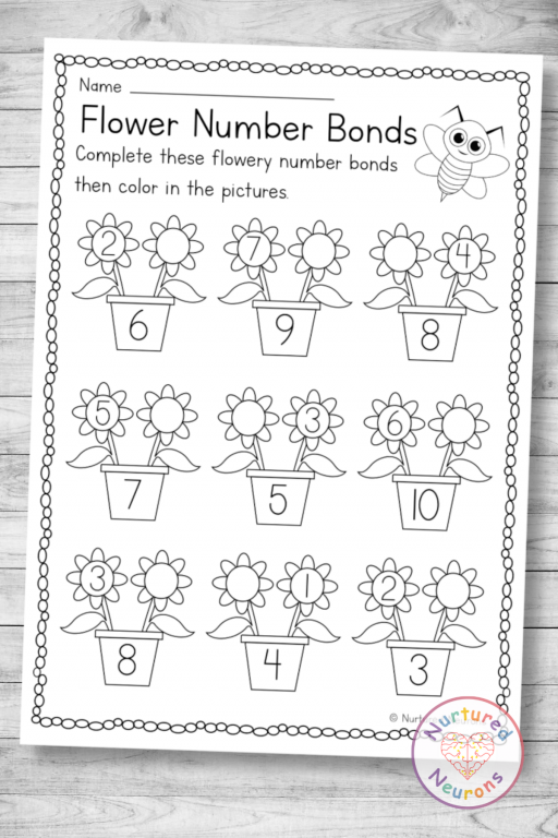 number bonds worksheet kindergarten
