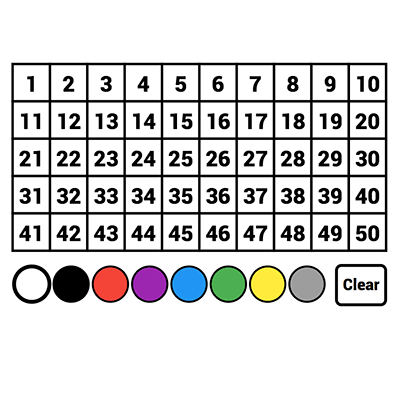 Interactive Number Chart 1 to 50 - Class Playground