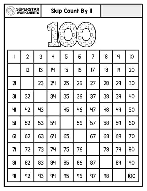 number charts worksheet
