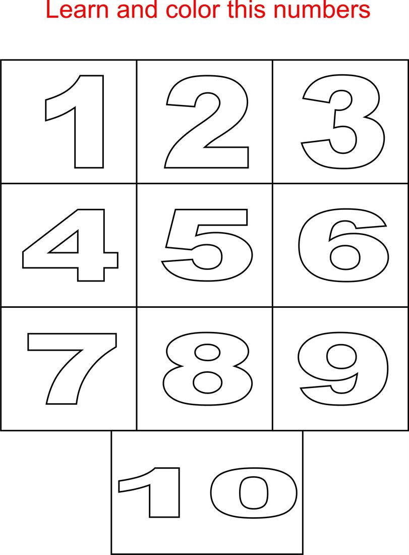Numbers Coloring Pages For Kids Worksheets Library