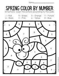 Color by Number Spring Preschool Worksheets - The Keeper of the ...