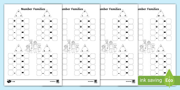 number families worksheet