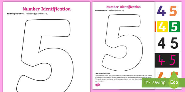 I Can Identify the Number 5 Worksheet | Twinkl - Twinkl