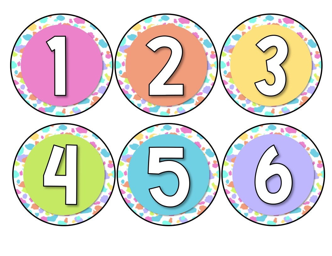 Aruicheng Small Round Number Stickers - 1-100, 5 Sheets Self-Adhesi
