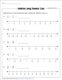 number line fraction worksheet
