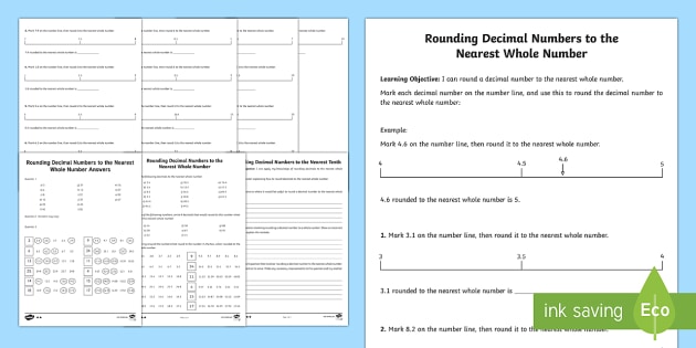 Rounding Decimals Worksheet - Maths Resource (teacher made)