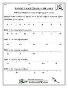 number line worksheet for 2nd grade