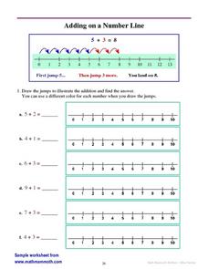 number line worksheet for 2nd grade