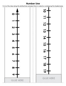 number line worksheet for kindergarten