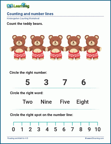 Counting &  number lines worksheets | Worsheets library