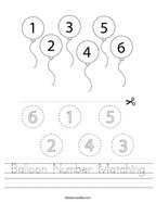 Number Matching Worksheets - Twisty Noodle