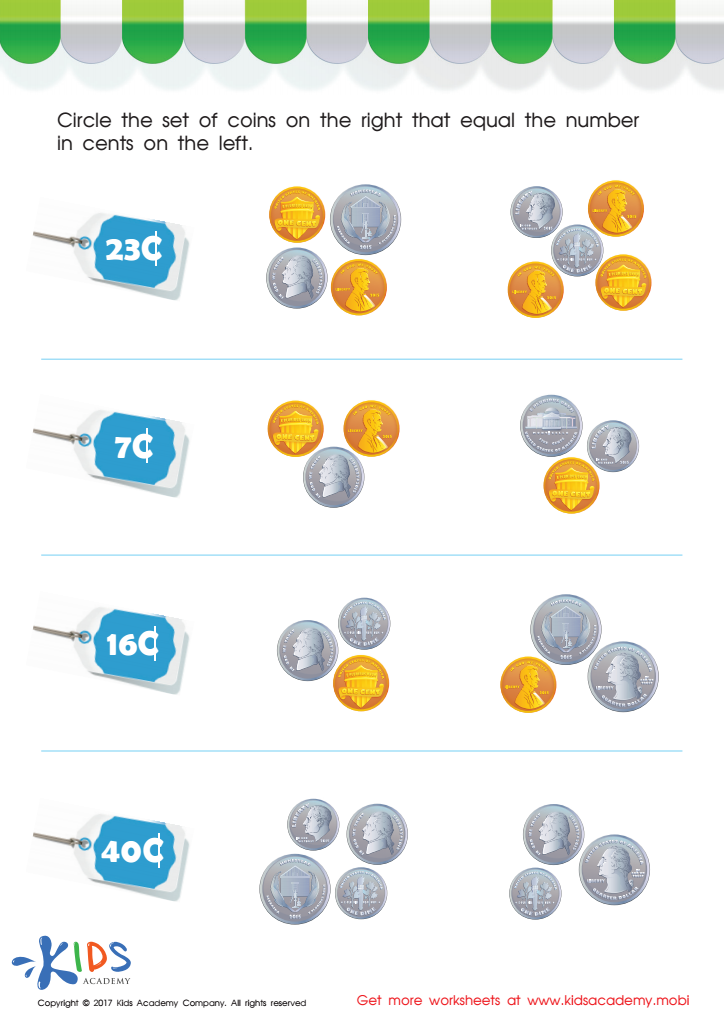 Picking the Coins You Need Money Worksheet: Free Printable PDF for ...