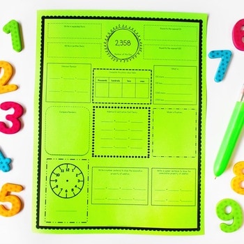 number of the day worksheet 4th grade