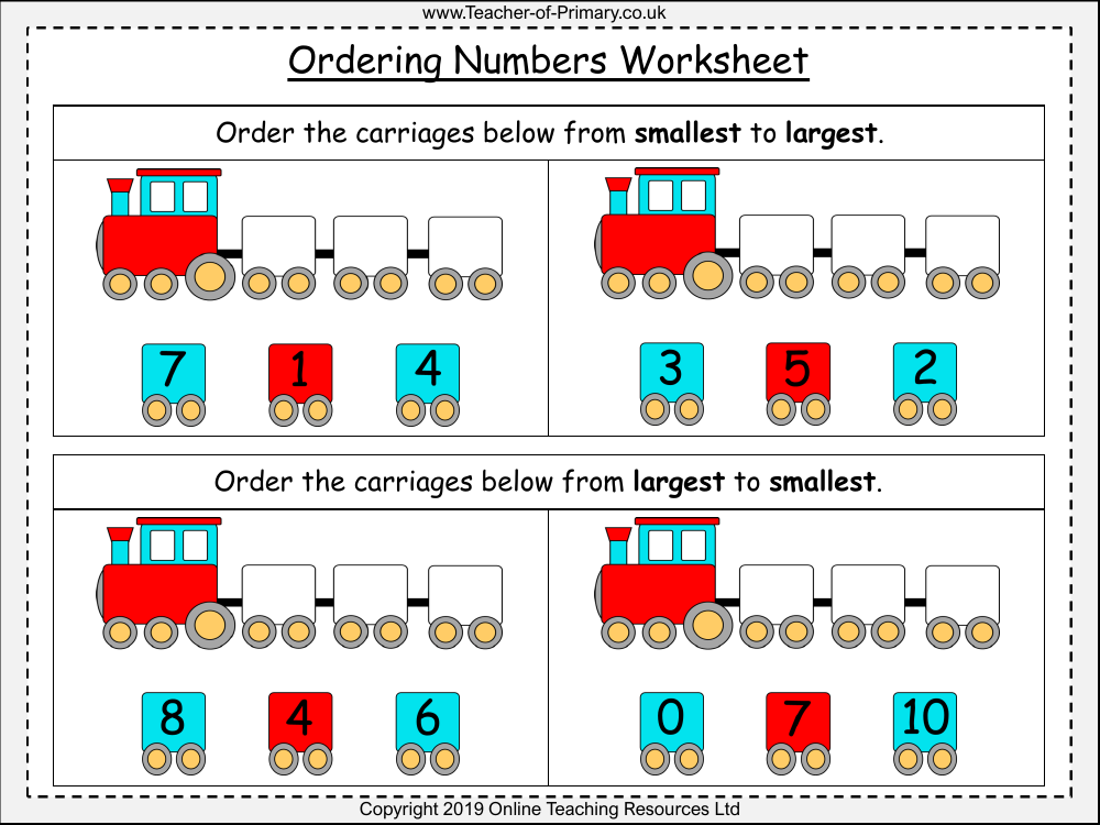 Ordering Numbers Worksheet Maths Year 1 Worksheets Library