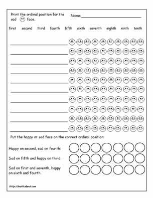 Ordinal Number Worksheets and Printables