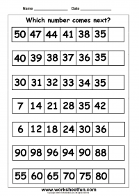 Number Patterns – Number Series – 1 Worksheet / FREE Printable ...