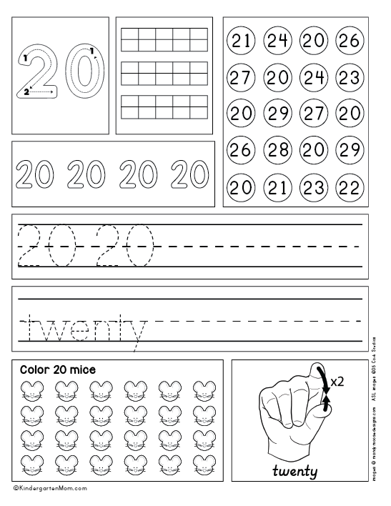 number printables for kindergarten