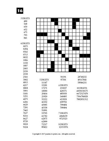 Number Fill In Puzzles, Volume 3 - PRINTABLE PDF - Puzzles to Print