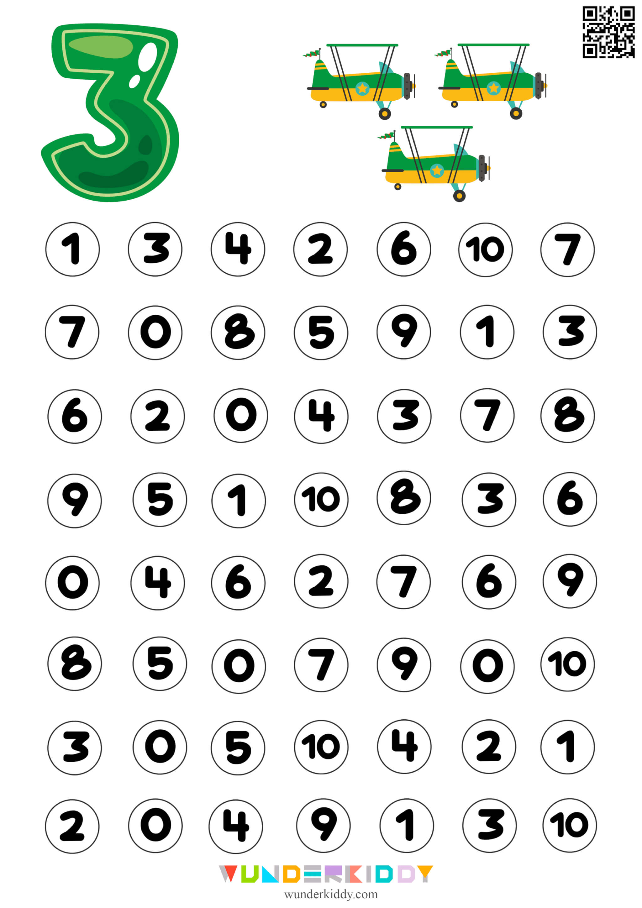 number recognition worksheet for kindergarten