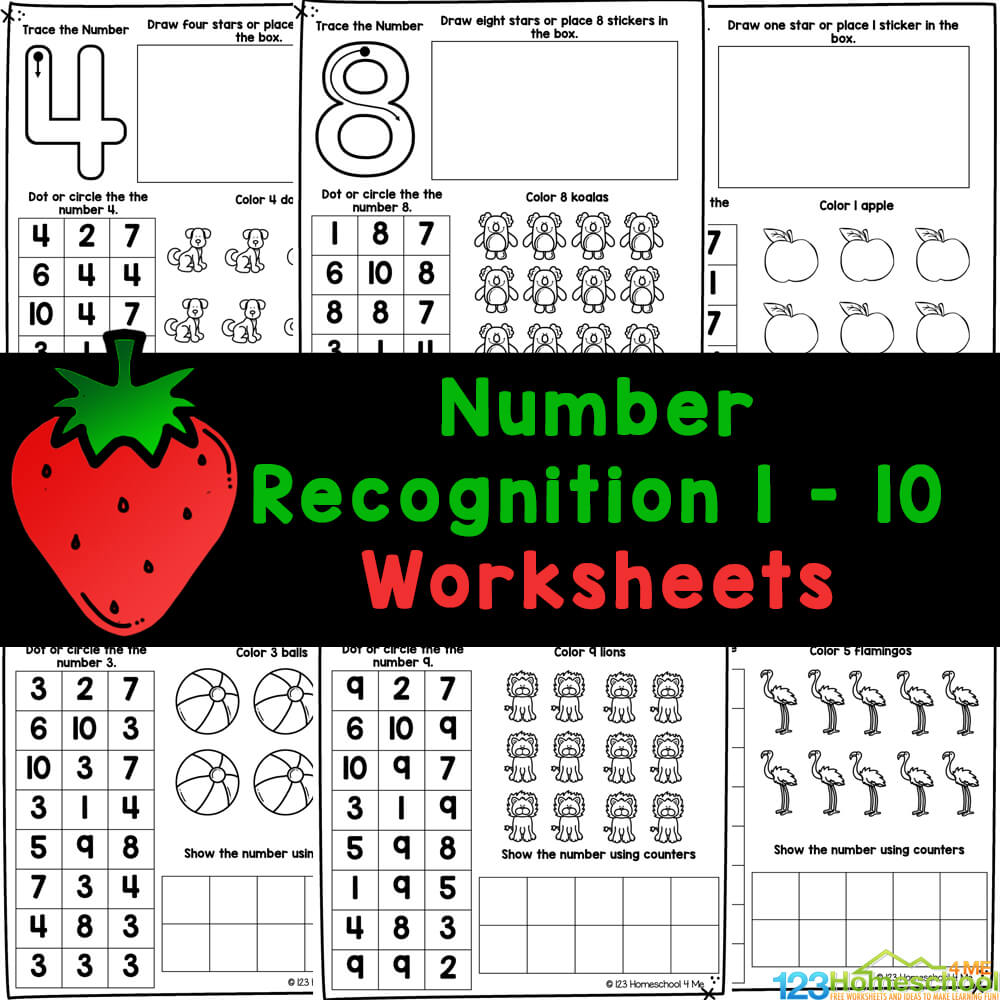 number recognition worksheet for preschoolers