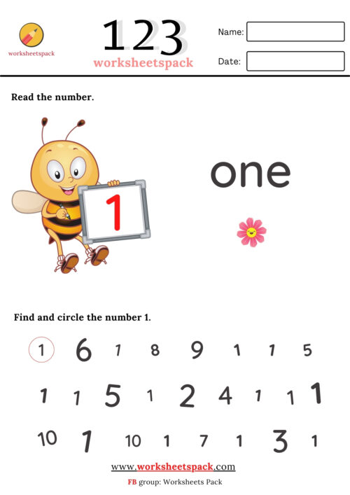 number recognition worksheet preschool