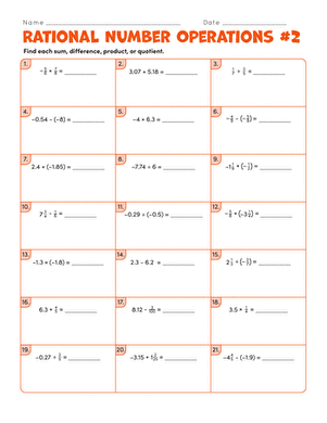 number sense and operations worksheet