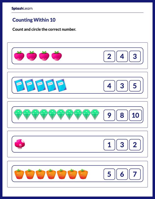 number sense worksheet kindergarten