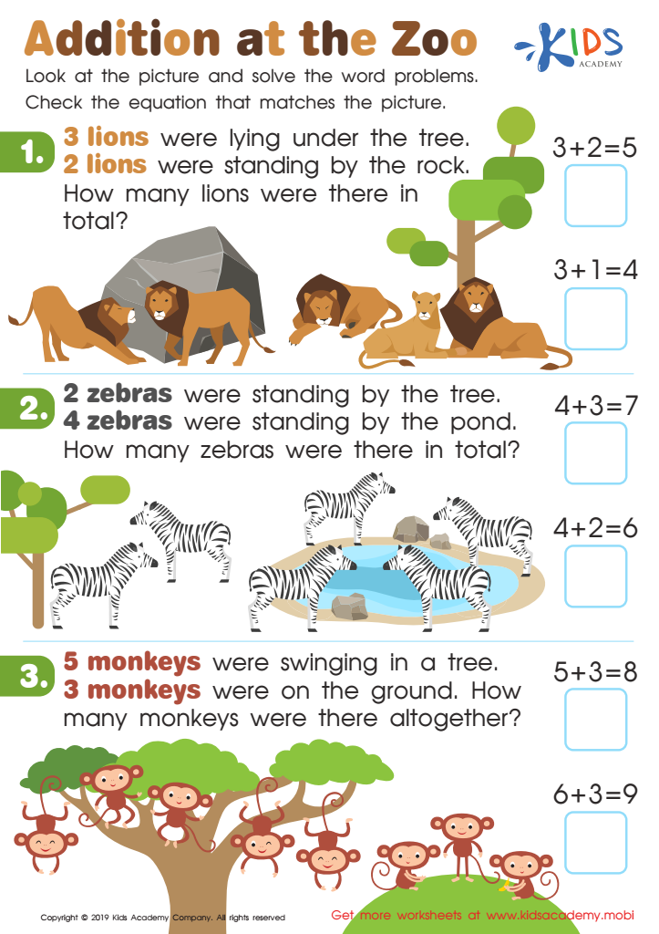 number stories worksheet