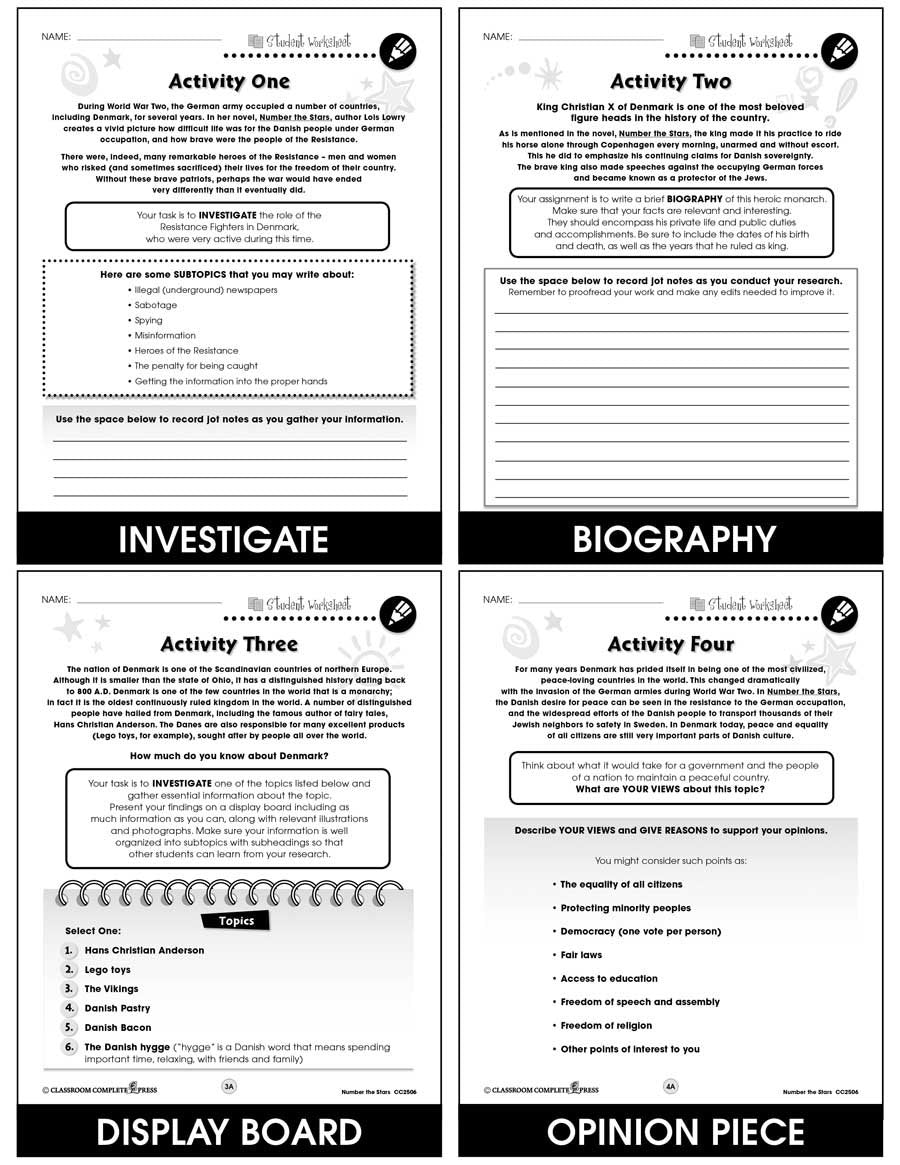 number the stars worksheet