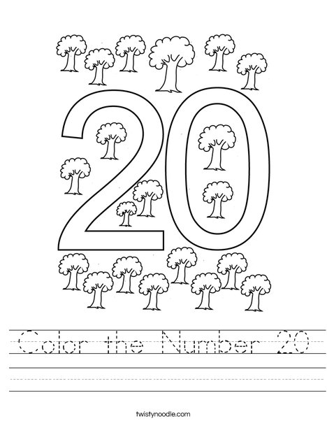number to 20 worksheet