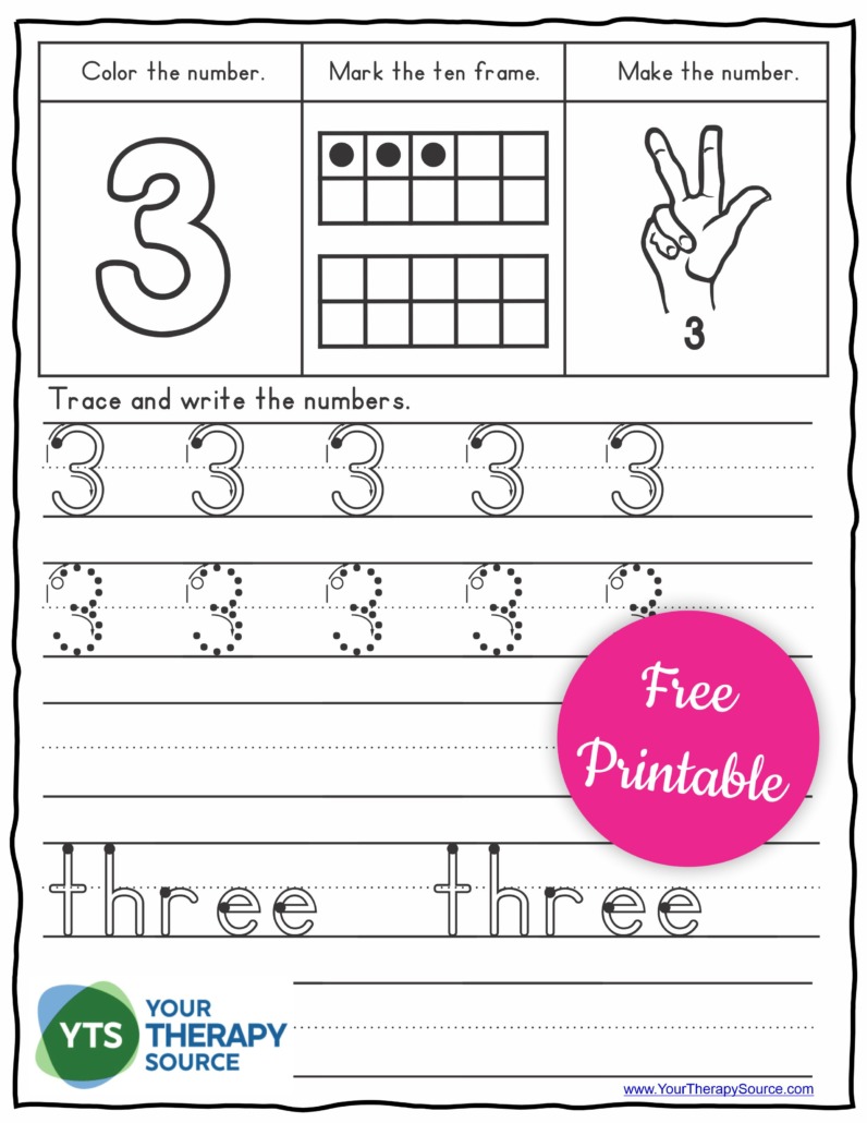 number trace worksheet