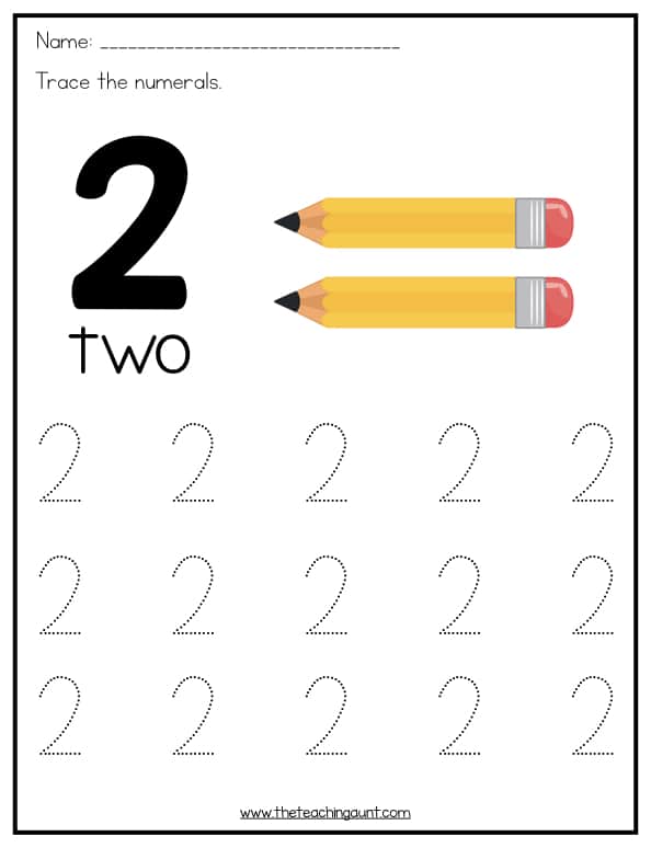 Number Tracing Worksheets for Preschoolers - The Teaching Aunt